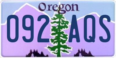 OR license plate 092AQS