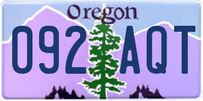 OR license plate 092AQT