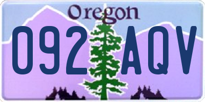 OR license plate 092AQV