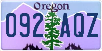 OR license plate 092AQZ