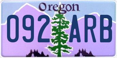 OR license plate 092ARB