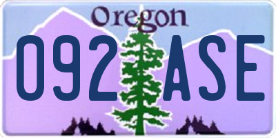 OR license plate 092ASE