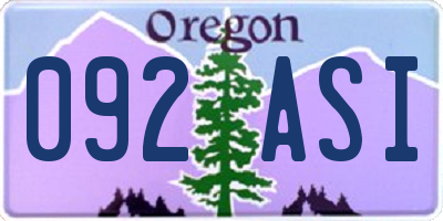 OR license plate 092ASI