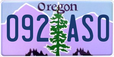 OR license plate 092ASO