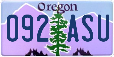 OR license plate 092ASU