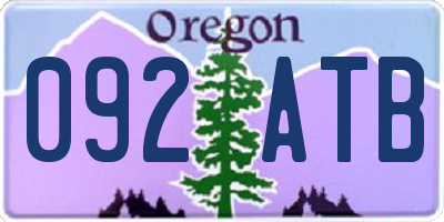 OR license plate 092ATB