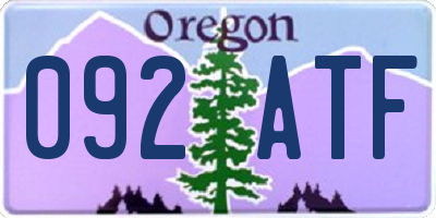 OR license plate 092ATF