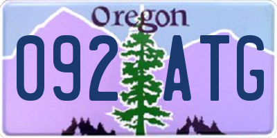 OR license plate 092ATG