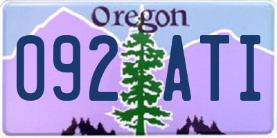 OR license plate 092ATI