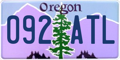 OR license plate 092ATL