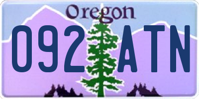 OR license plate 092ATN