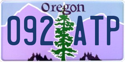 OR license plate 092ATP