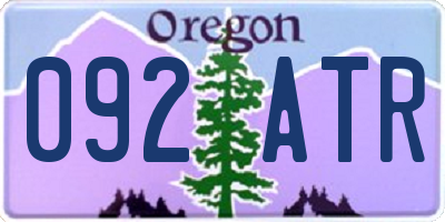 OR license plate 092ATR