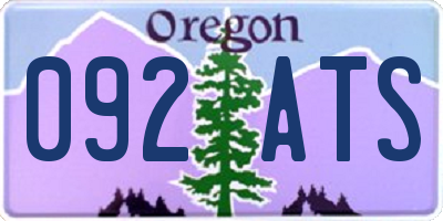 OR license plate 092ATS