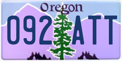 OR license plate 092ATT