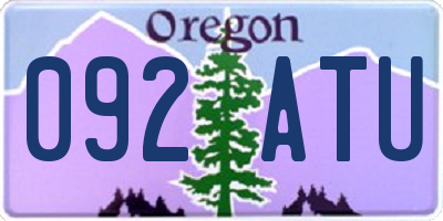 OR license plate 092ATU