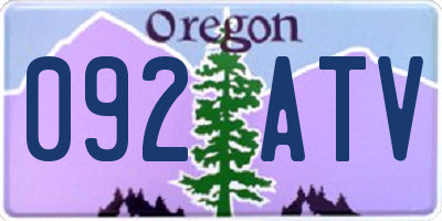 OR license plate 092ATV