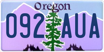 OR license plate 092AUA