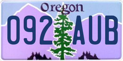 OR license plate 092AUB