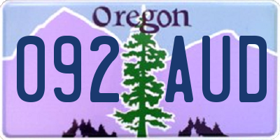 OR license plate 092AUD