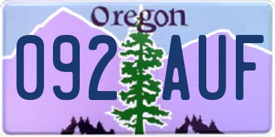 OR license plate 092AUF