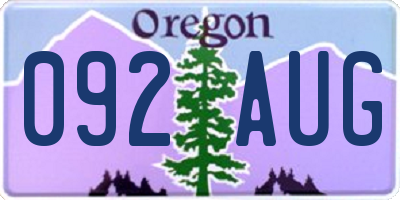 OR license plate 092AUG