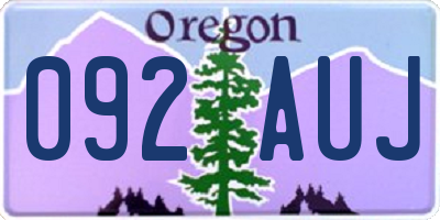 OR license plate 092AUJ