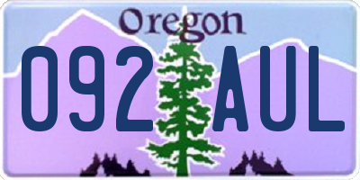 OR license plate 092AUL