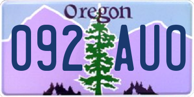 OR license plate 092AUO