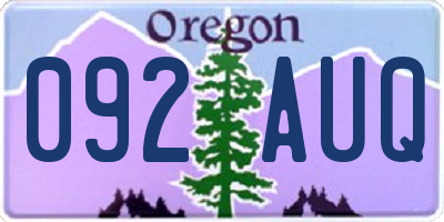 OR license plate 092AUQ
