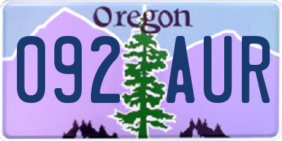 OR license plate 092AUR