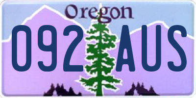 OR license plate 092AUS