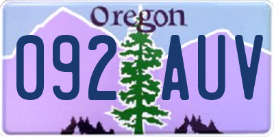 OR license plate 092AUV
