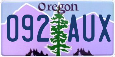 OR license plate 092AUX