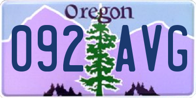 OR license plate 092AVG