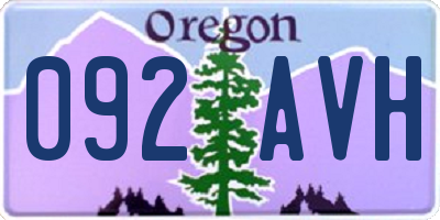 OR license plate 092AVH