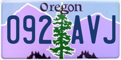 OR license plate 092AVJ