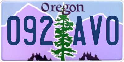OR license plate 092AVO