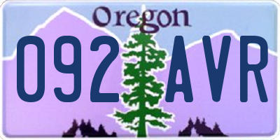 OR license plate 092AVR