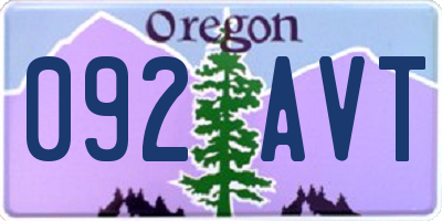 OR license plate 092AVT