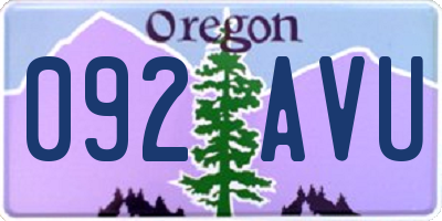 OR license plate 092AVU