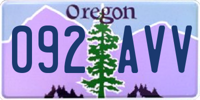 OR license plate 092AVV