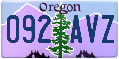 OR license plate 092AVZ