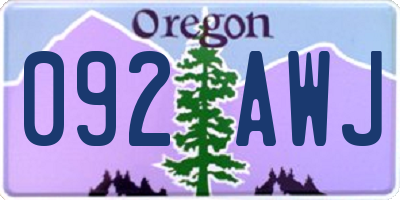 OR license plate 092AWJ
