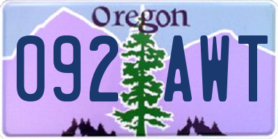 OR license plate 092AWT