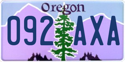 OR license plate 092AXA