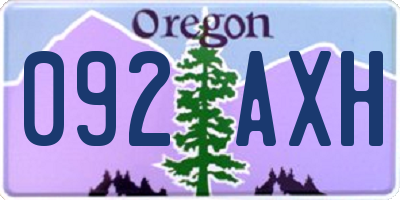 OR license plate 092AXH