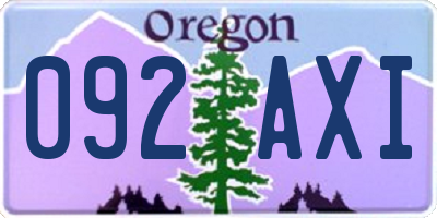 OR license plate 092AXI