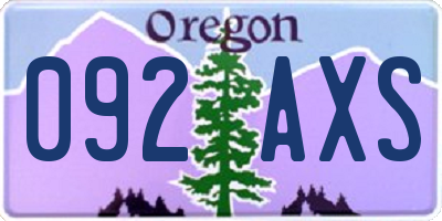 OR license plate 092AXS