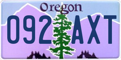 OR license plate 092AXT